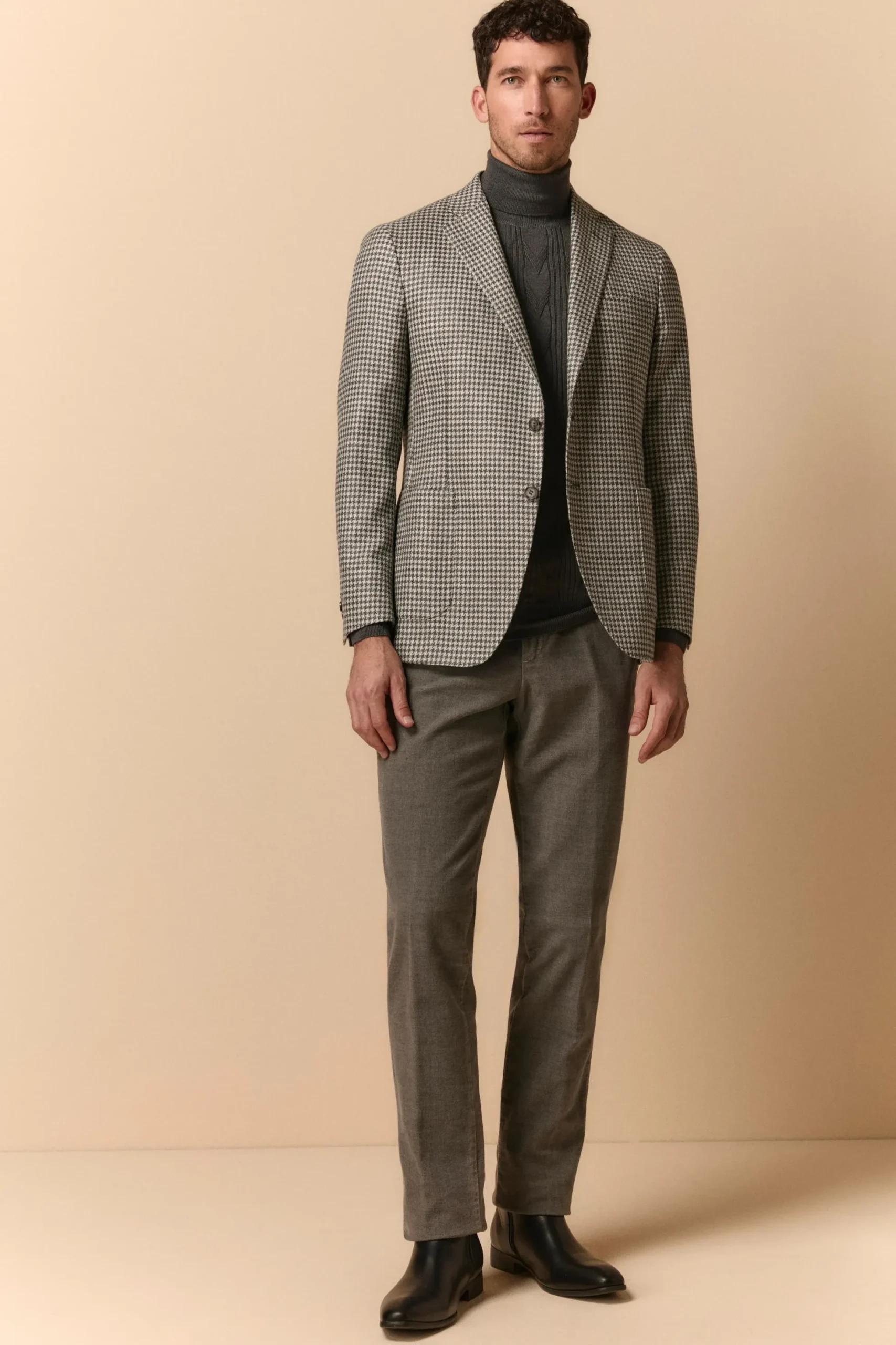 Pantalone Microrete Regular Fit - GRIGIO MICROEFFETTO