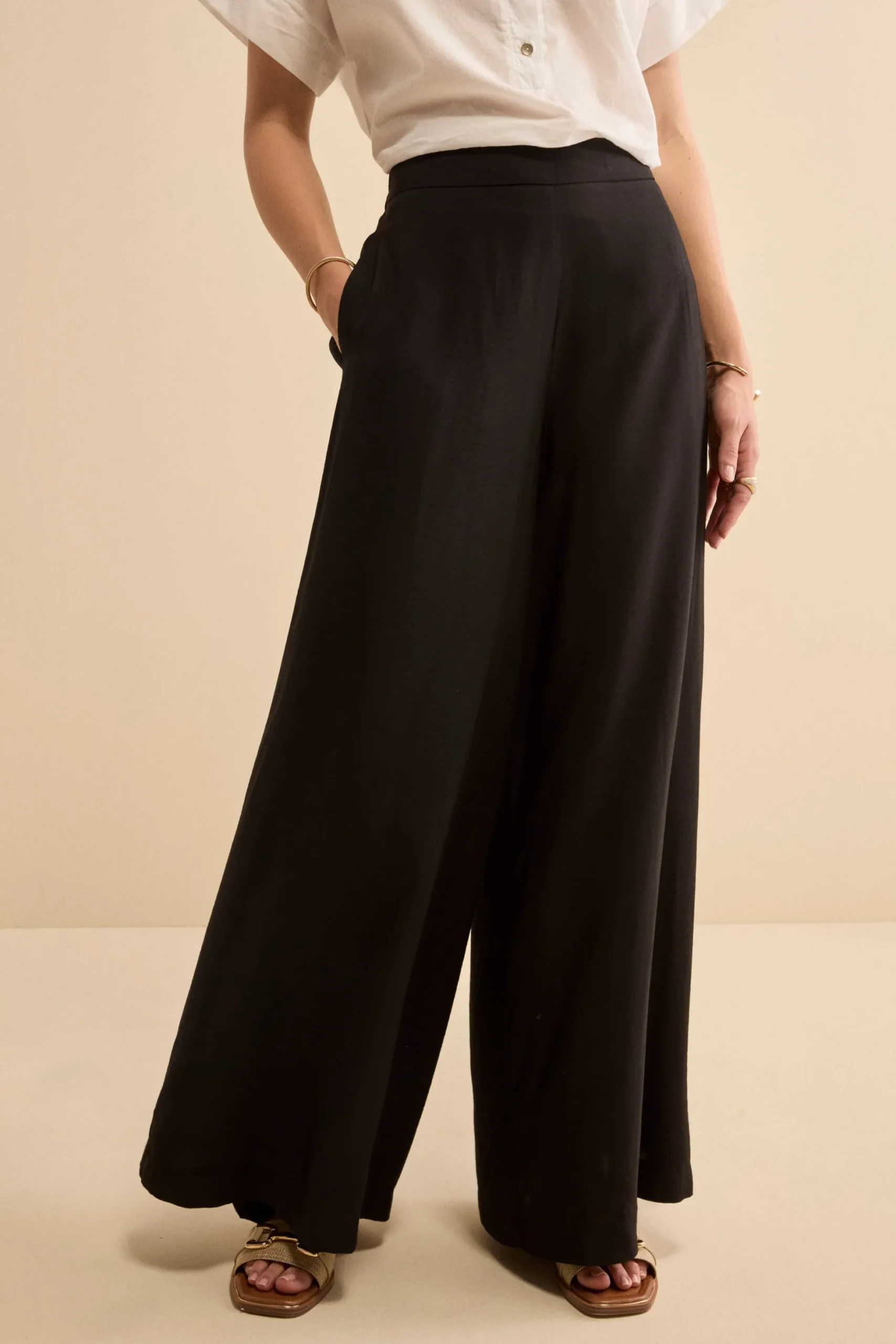 Pantalone Morbido con Elastico - NERO