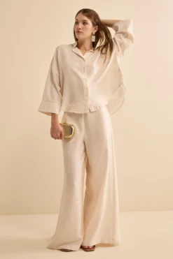 Pantalone Morbido con Elastico - BIANCO