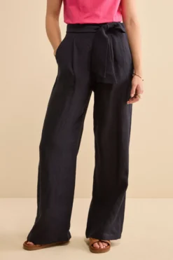 Pantalone Morbido in lino con Fusciacca - BLU