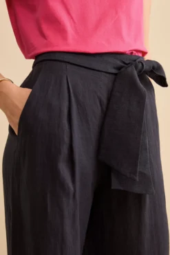 Pantalone Morbido in lino con Fusciacca - BLU