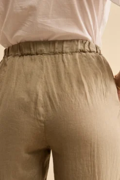 Pantalone Over in Lino con Elastico - TORTORA
