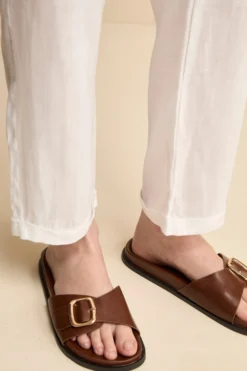 Pantalone Over in Lino con Elastico - BIANCO