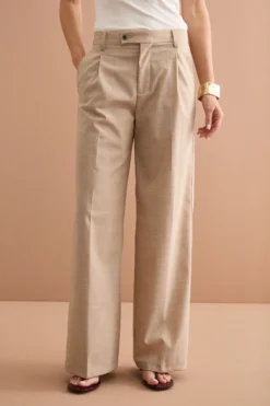 Pantalone Palazzo da Cerimonia in Lana Vergine - NATURALE