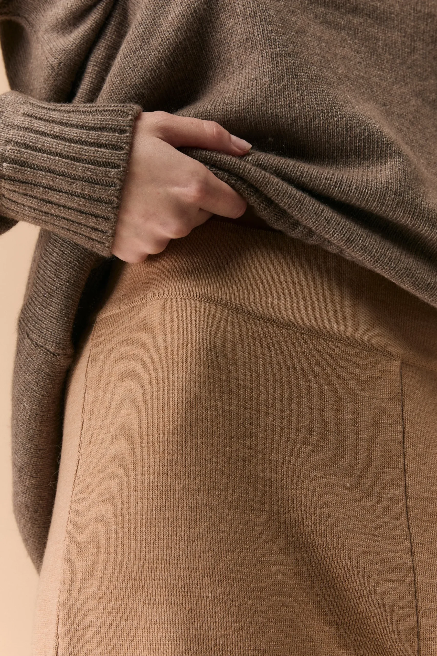 Pantalone Palazzo in Misto Lana - CAMMELLO