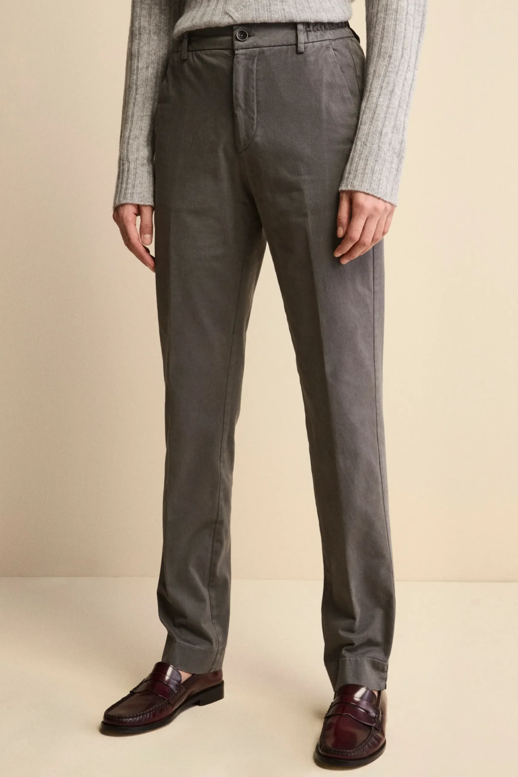 Pantalone Regular Fit con Elastico - GRIGIO