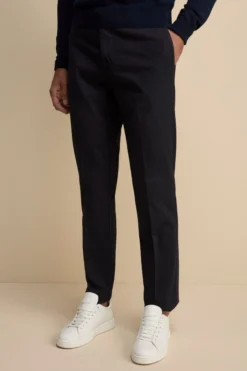 Pantalone Regular Fit in Cotone Armaturato - BLU