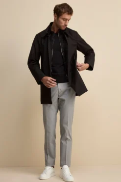 Pantalone Regular Fit in Cotone Armaturato - GRIGIO
