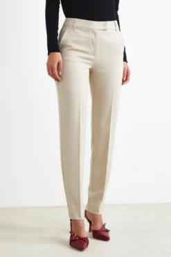 Pantalone Sigaretta Regular Fit - BEIGE