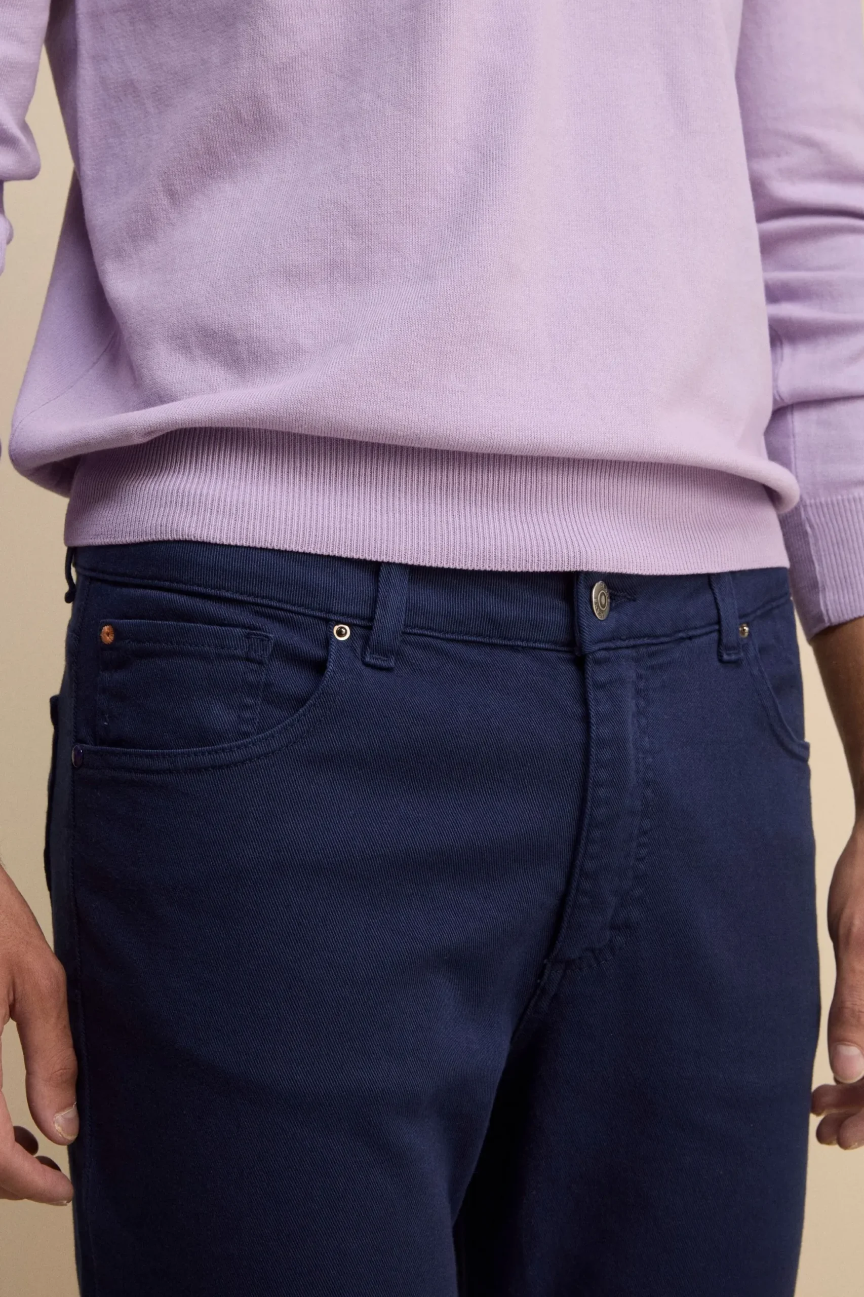 Pantalone Slim Fit Cinque Tasche in Denim - BLU