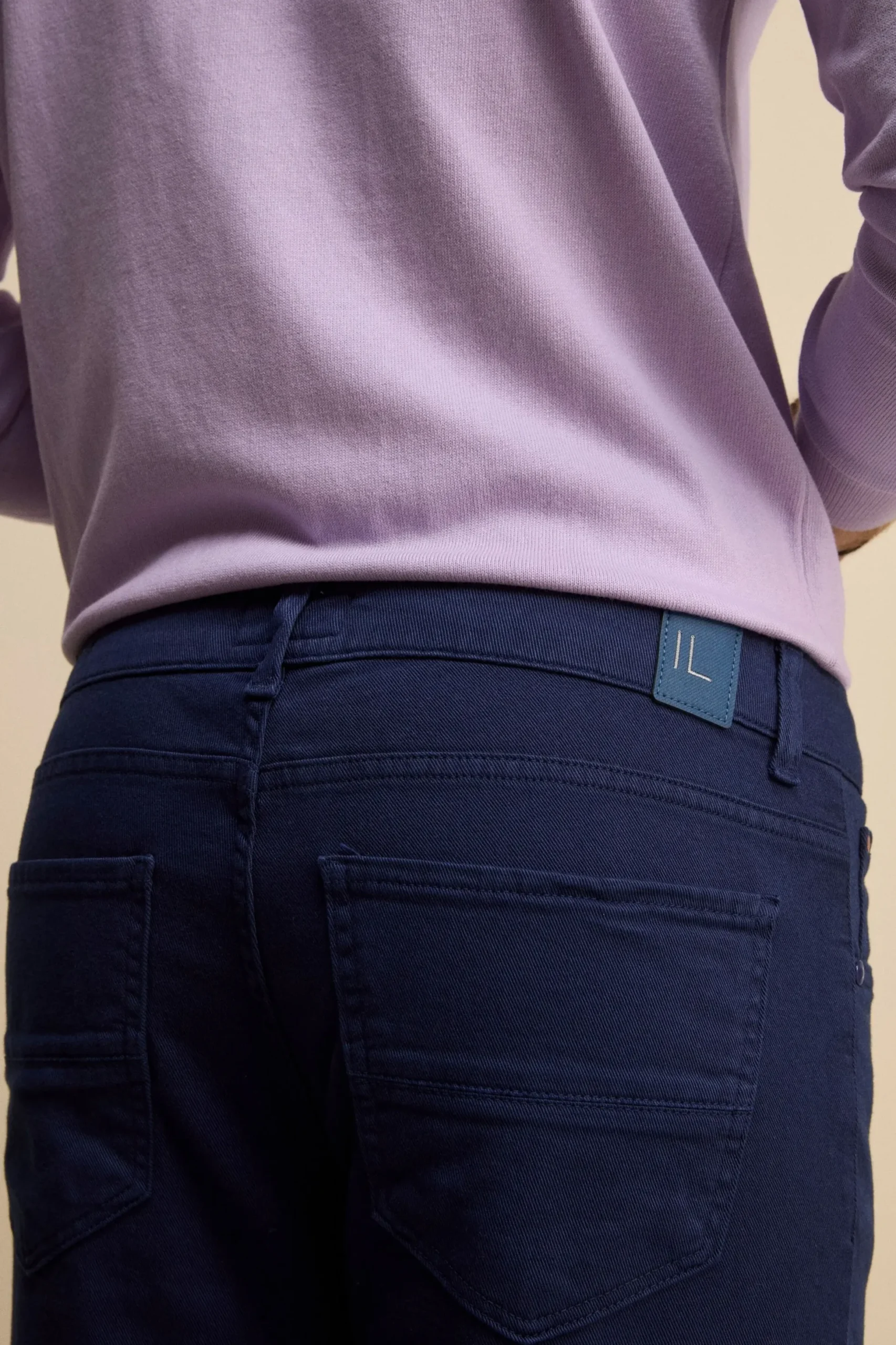Pantalone Slim Fit Cinque Tasche in Denim - BLU