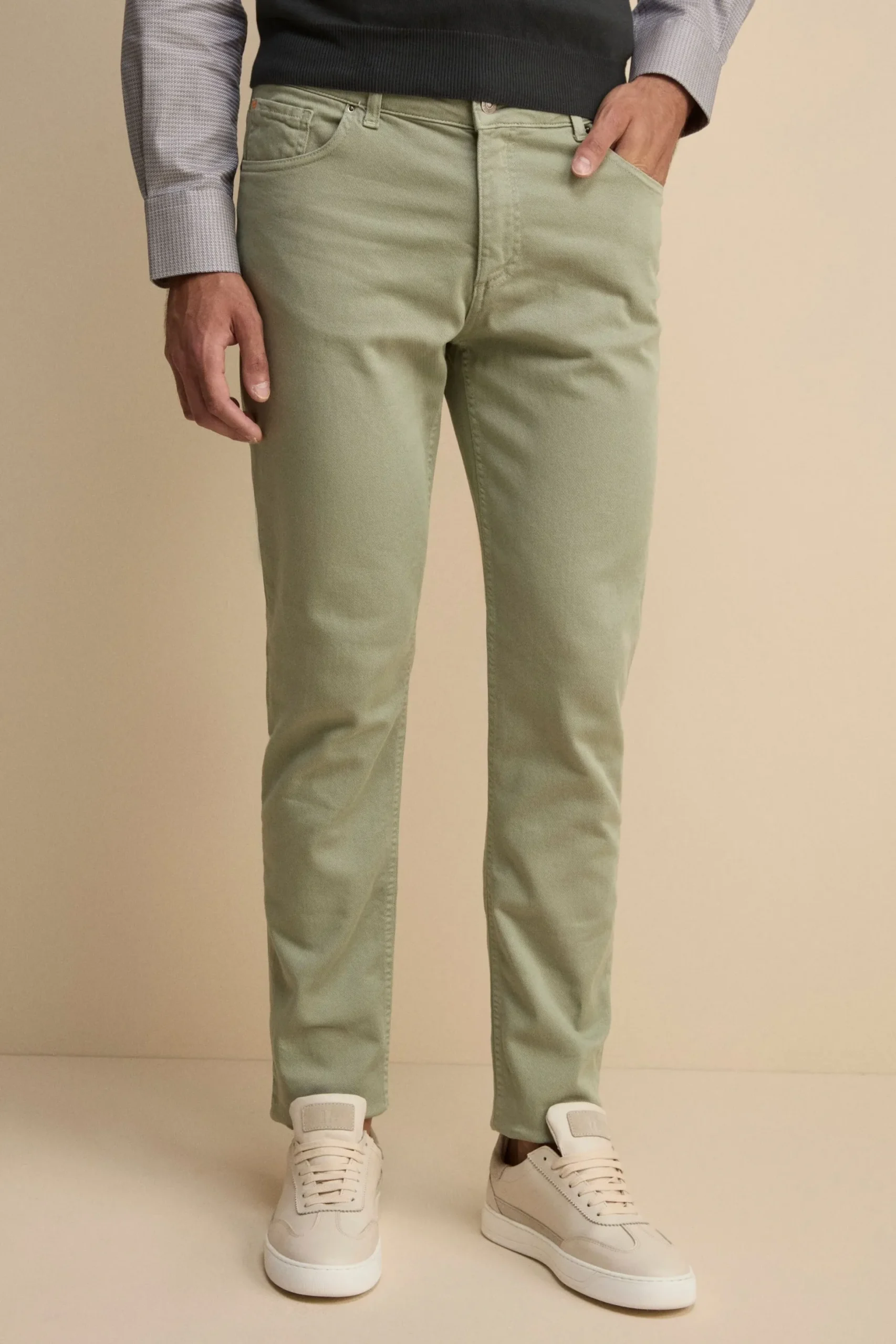 Pantalone Slim Fit Cinque Tasche in Denim - VERDINO