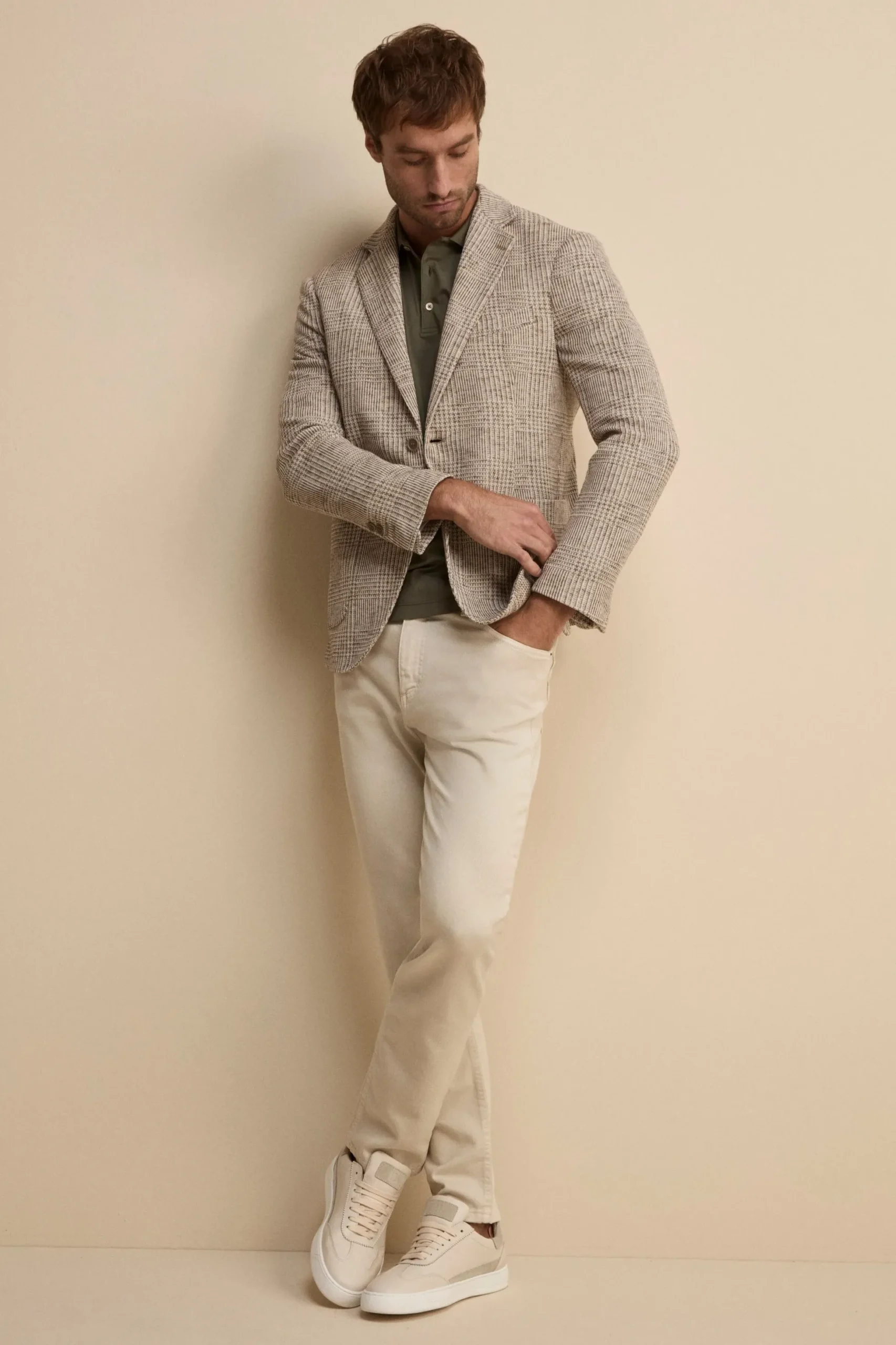 Pantalone Slim Fit Cinque Tasche in Denim - BURRO