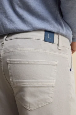 Pantalone Slim Fit Cinque Tasche in Denim - GHIACCIO