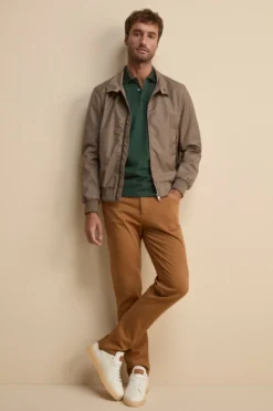 Pantalone Slim Fit Cinque Tasche in Denim - TABACCO