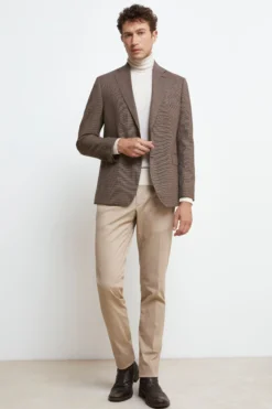 Pantalone Slim Fit in Cotone - BEIGE