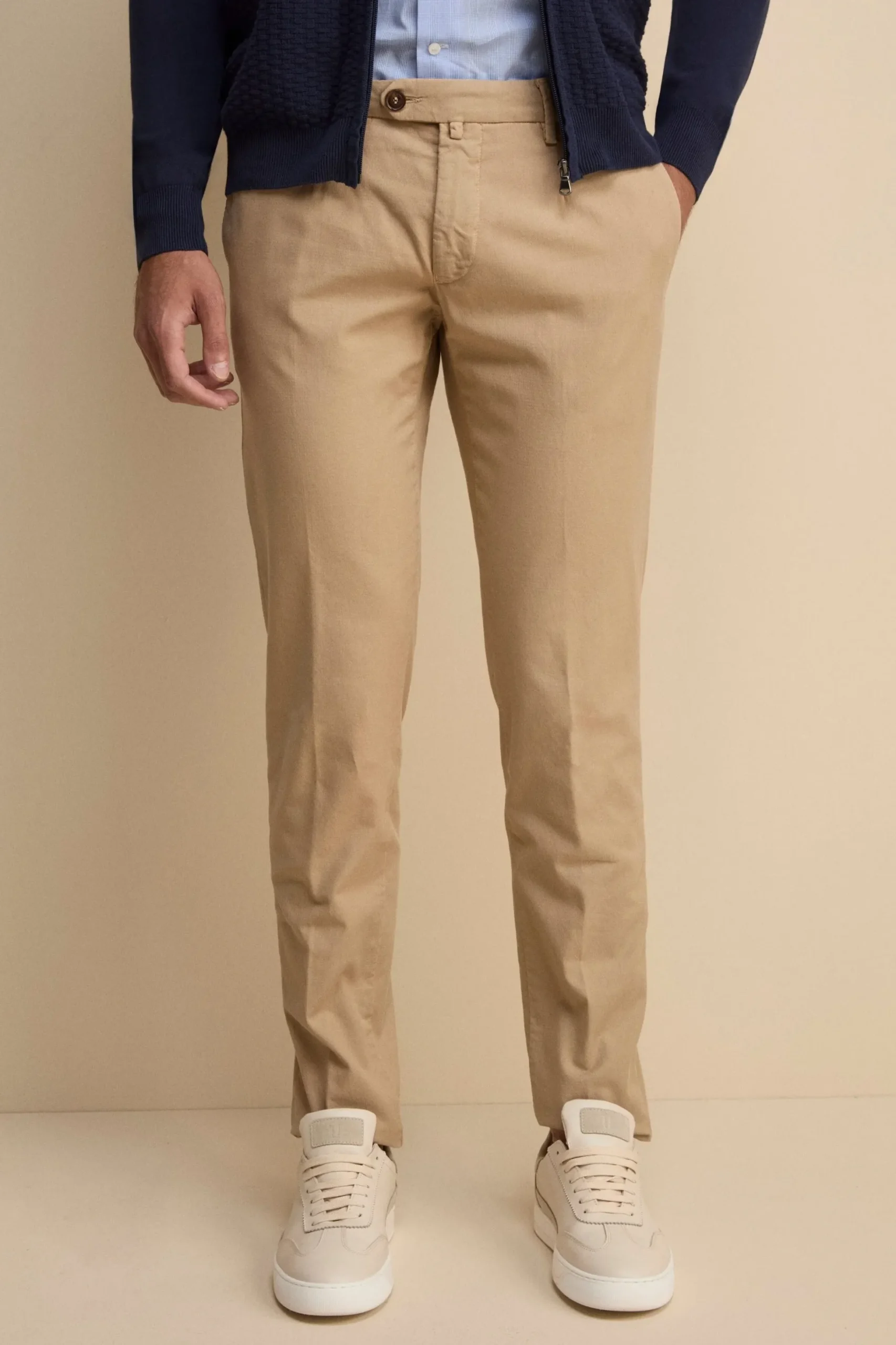 Pantalone Slim Fit in Cotone con Taschino - BEIGE