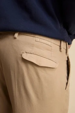 Pantalone Slim Fit in Cotone con Taschino - BEIGE