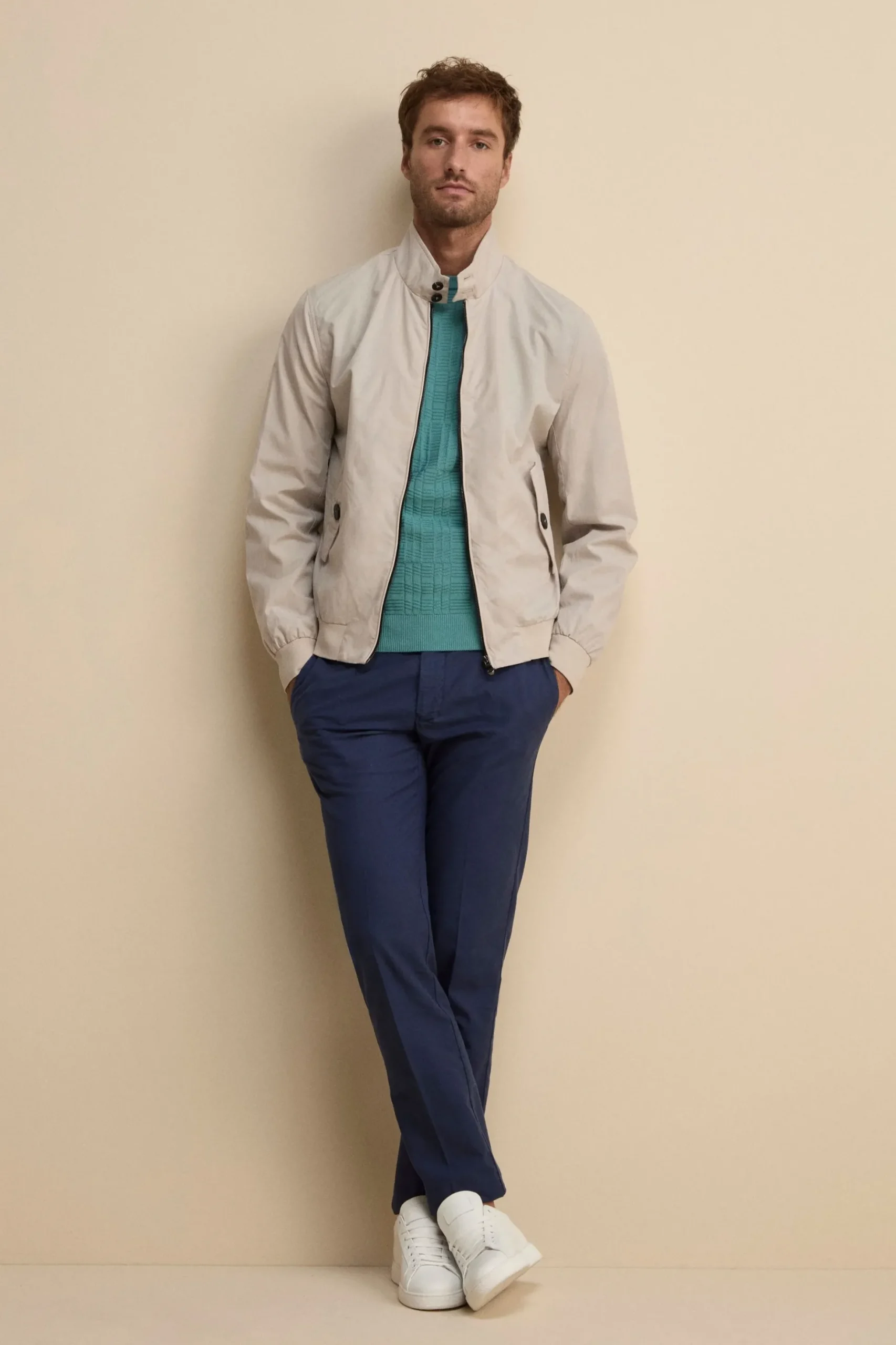 Pantalone Slim Fit in Cotone con Taschino - BLU