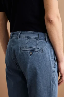 Pantalone Slim Fit in Denim di Cotone Stretch - DENIM