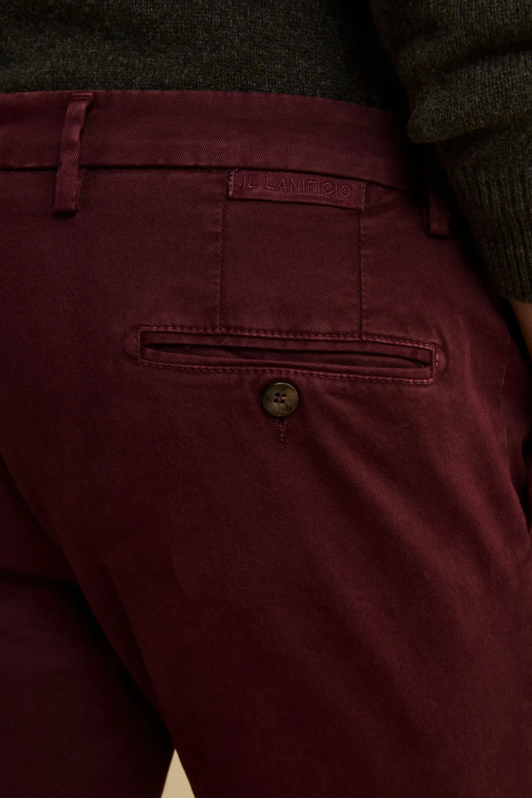 Pantalone Slim Fit in Gabardina Stretch - BORDEAUX