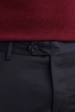 Pantalone Slim Fit in Lana - BLU