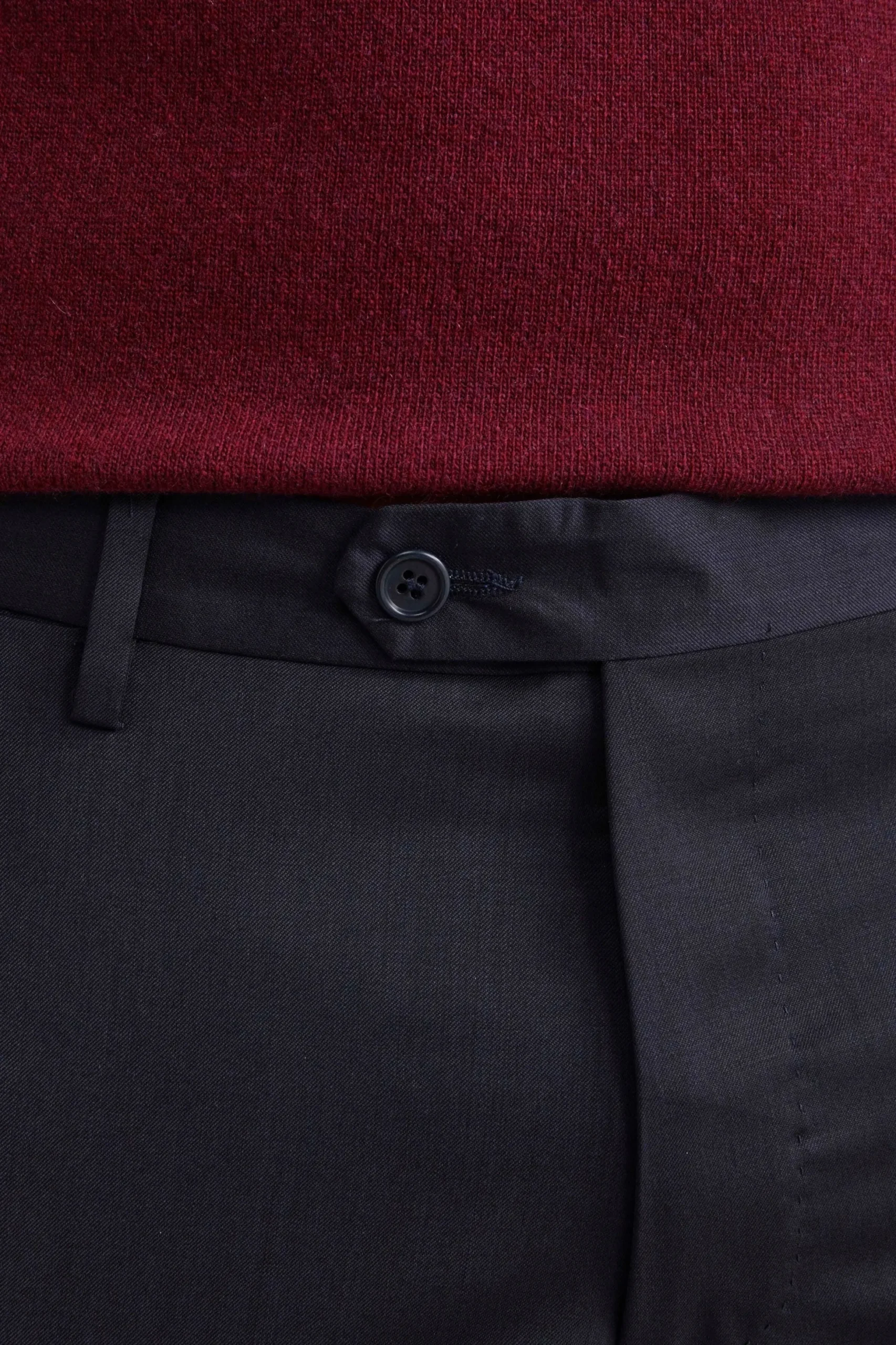 Pantalone Slim Fit in Lana - BLU
