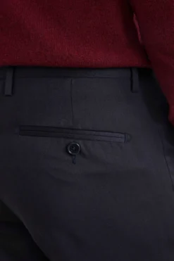 Pantalone Slim Fit in Lana - BLU