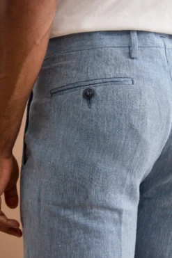 Pantalone Slim Fit in Lino con Pieghe - AVIO