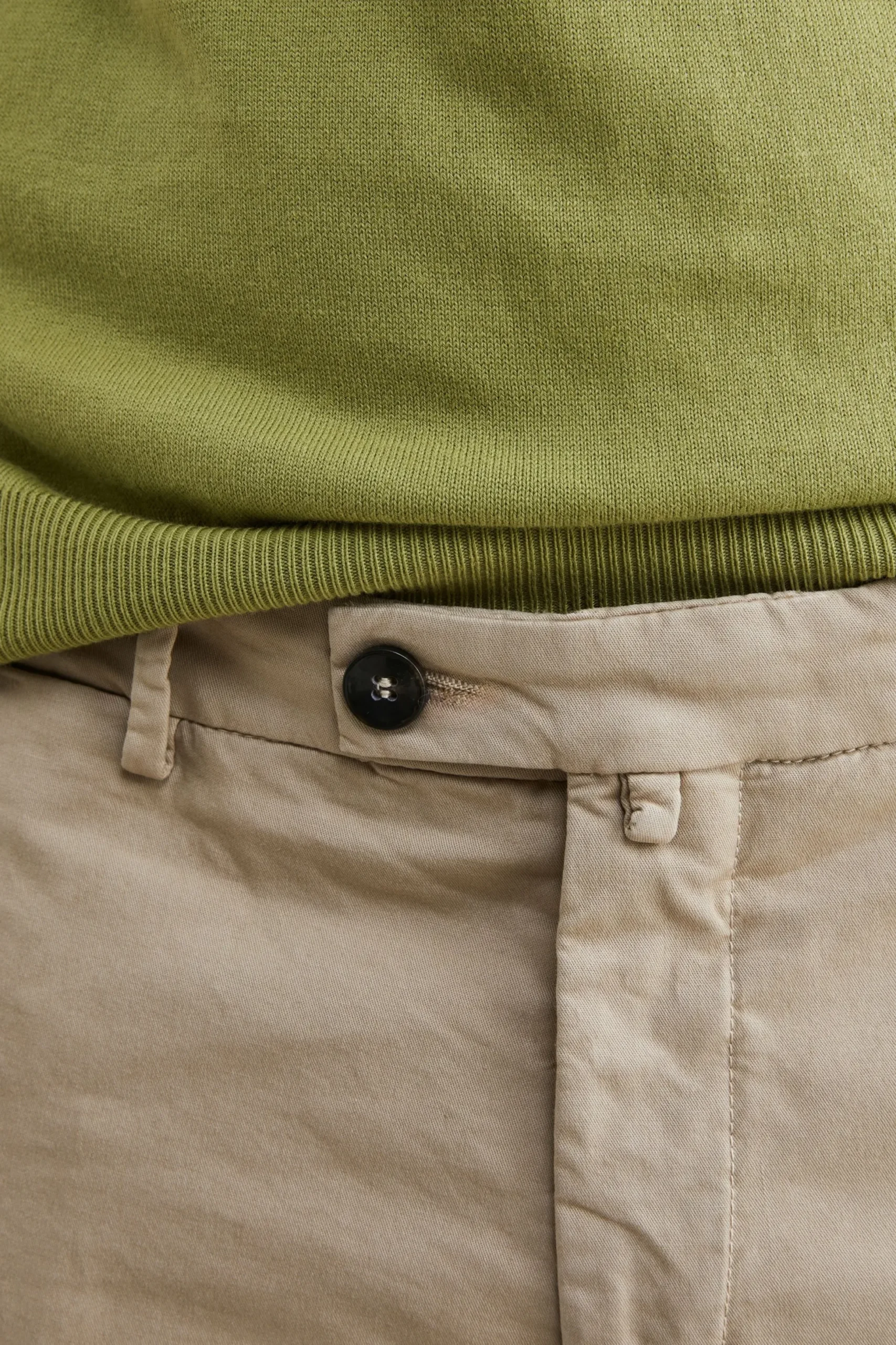Pantalone slim in cotone - BEIGE