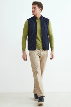 Pantalone slim in cotone - BEIGE