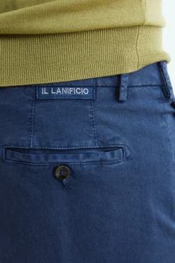 Pantalone slim in cotone - BLU APERTO