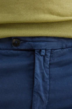 Pantalone slim in cotone - BLU APERTO