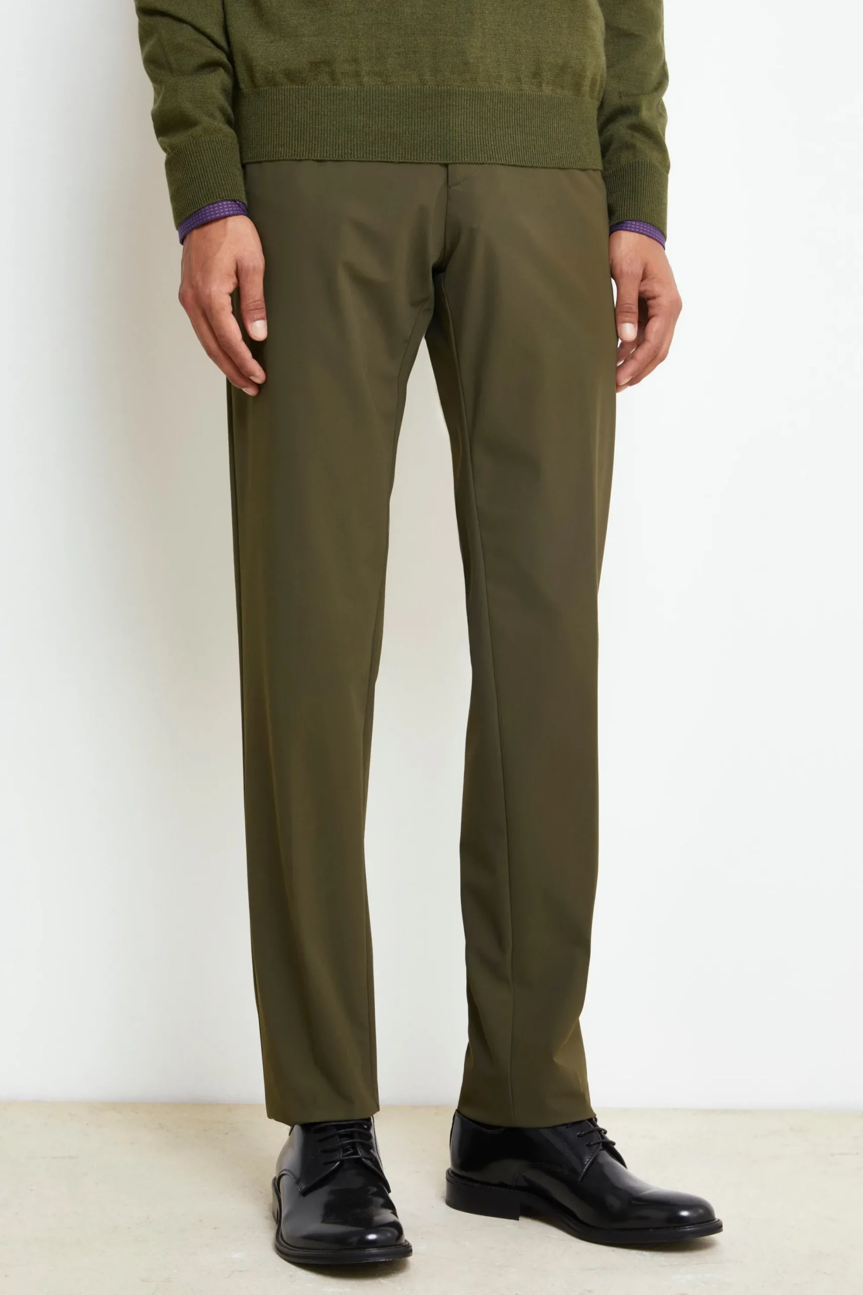 Pantalone Slim in Jersey - VERDE MILITARE