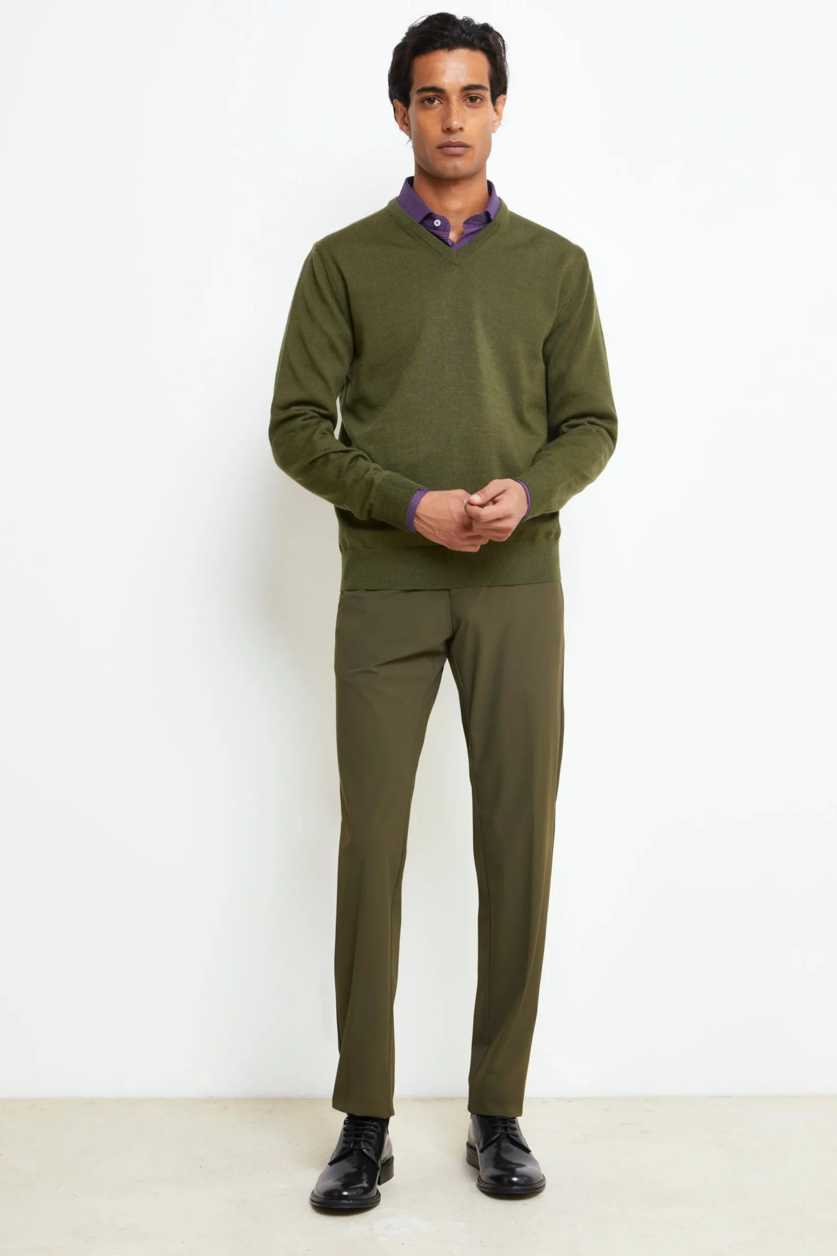Pantalone Slim in Jersey - VERDE MILITARE