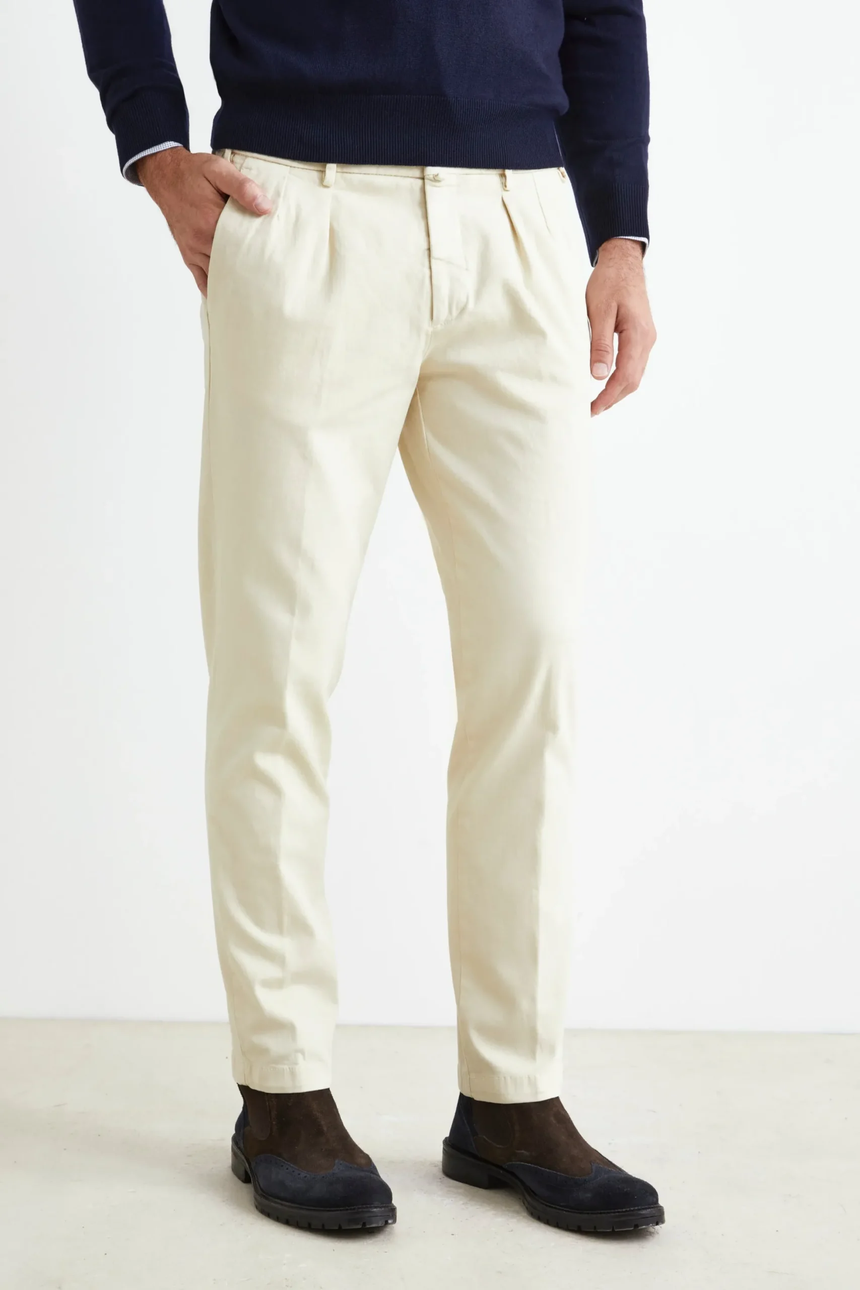 Pantalone Stretch Slim Fit - BIANCO