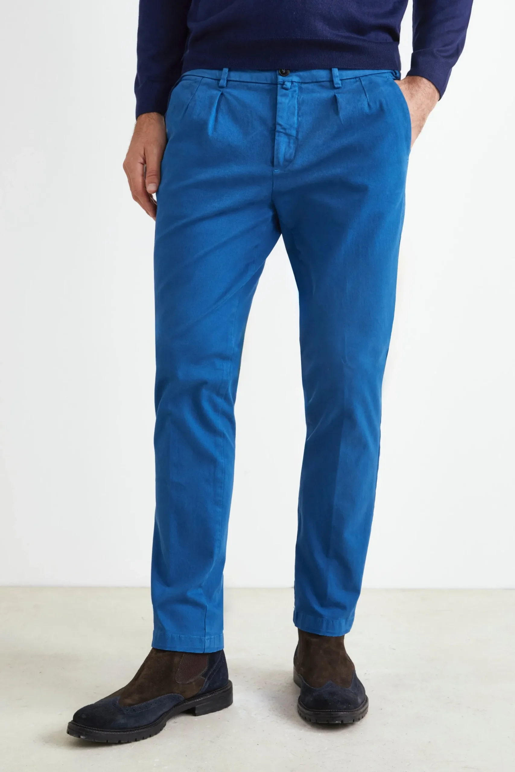 Pantalone Stretch Slim Fit - BLU APERTO