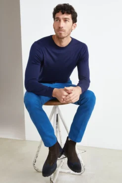 Pantalone Stretch Slim Fit - BLU APERTO