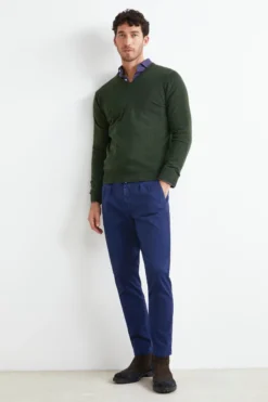 Pantalone Stretch Slim Fit - BLU