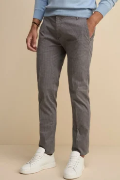Pantalone Stretch Slim Fit in Gabardina - FANT. NOCCIOLA