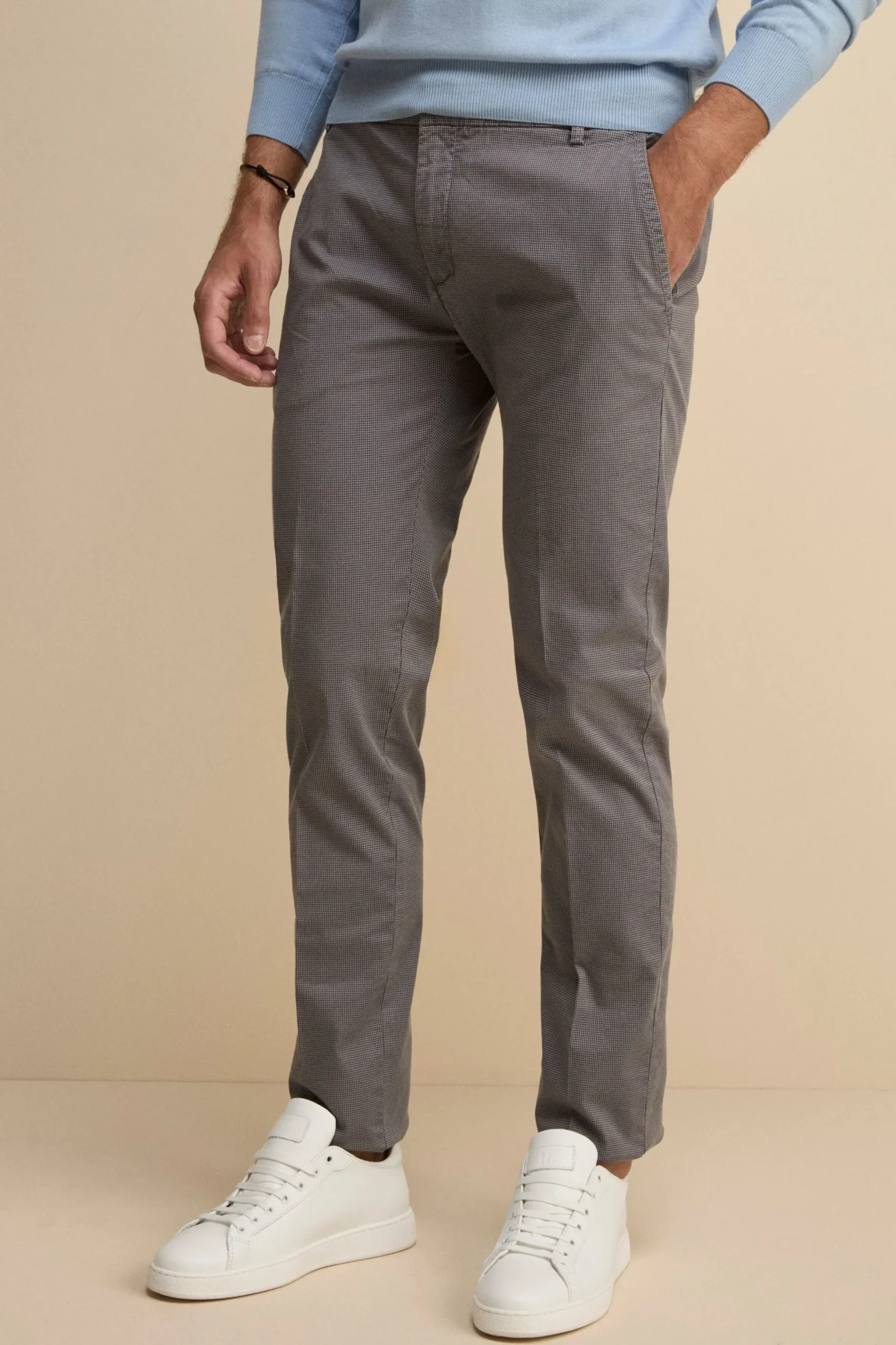 Pantalone Stretch Slim Fit in Gabardina - FANT. NOCCIOLA