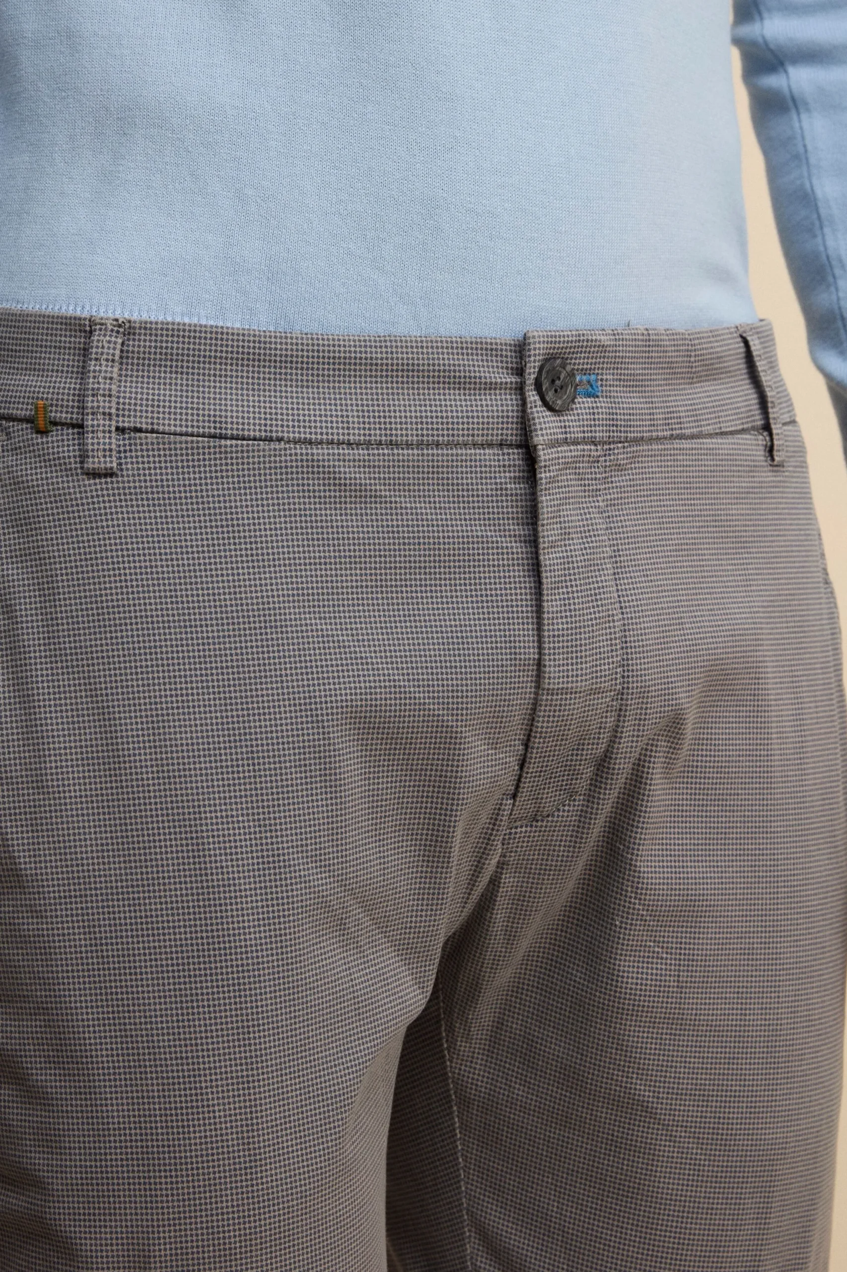 Pantalone Stretch Slim Fit in Gabardina - FANT. NOCCIOLA
