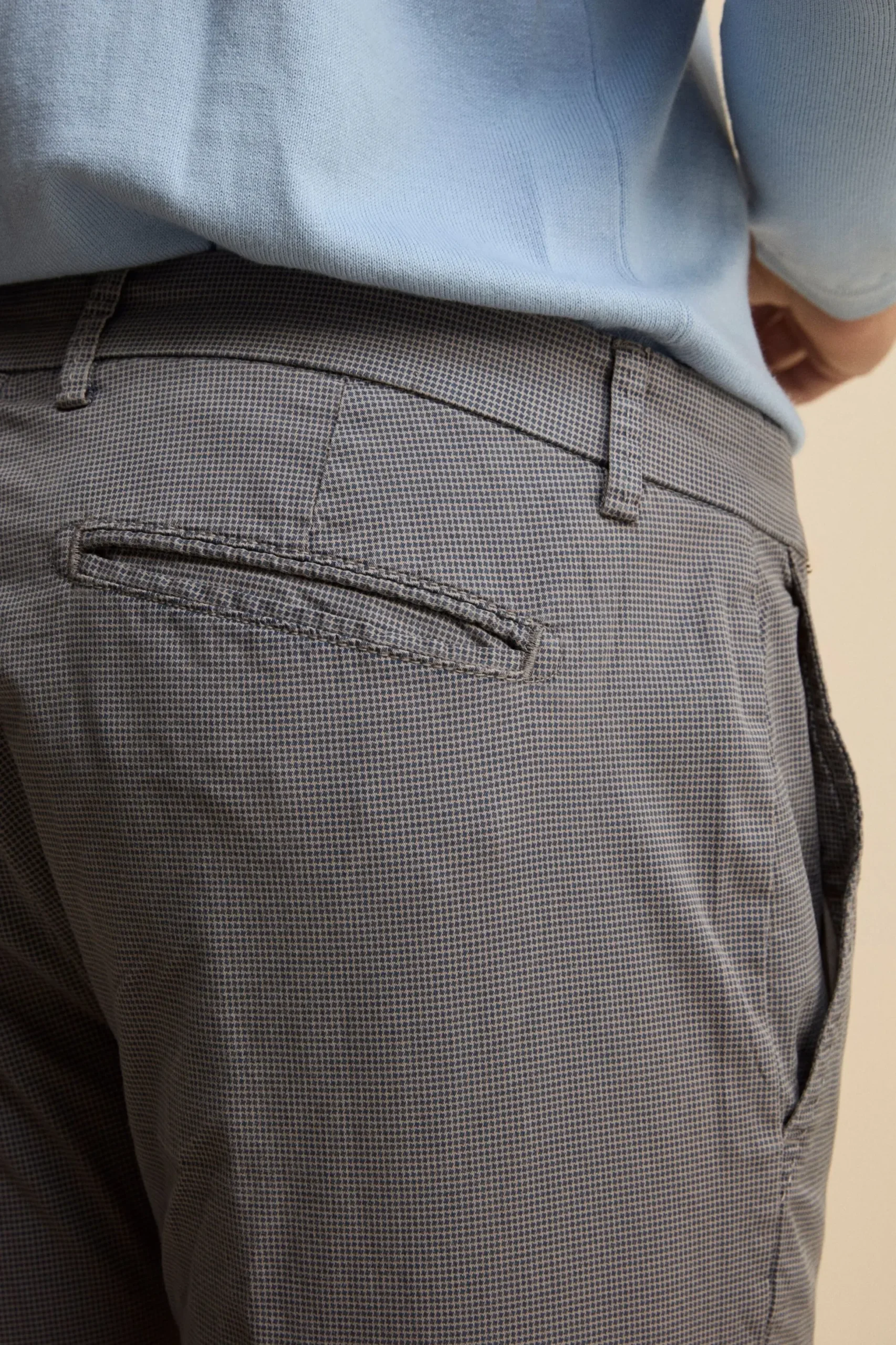 Pantalone Stretch Slim Fit in Gabardina - FANT. NOCCIOLA