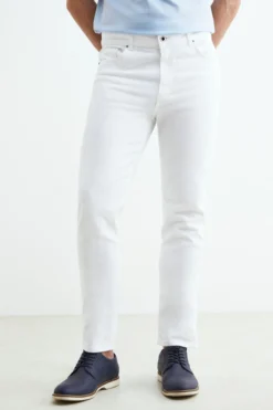 Pantalone 5 tasche in cotone - BIANCO