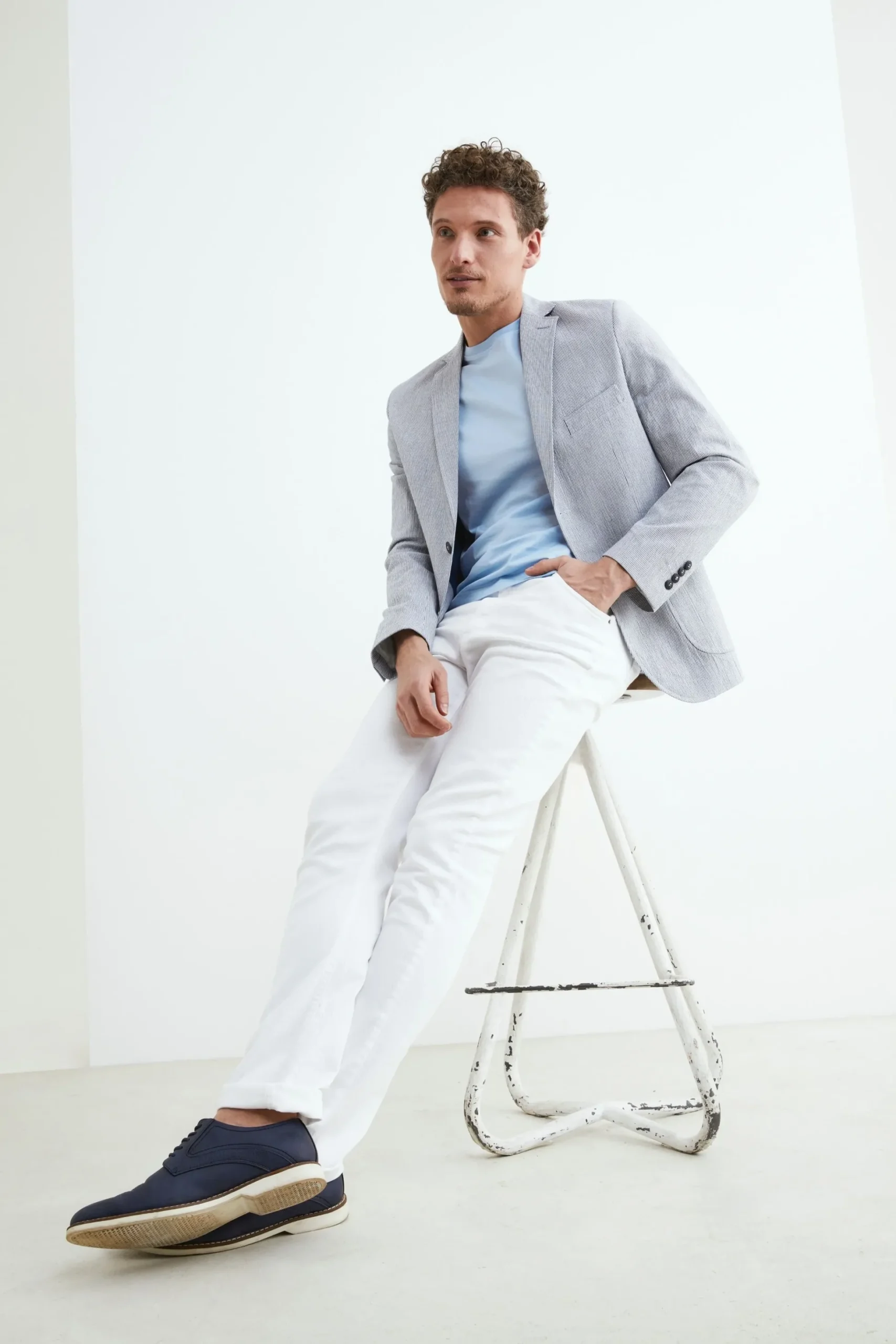 Pantalone 5 tasche in cotone - BIANCO