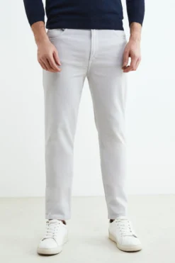 Pantalone 5 tasche in cotone - GHIACCIO
