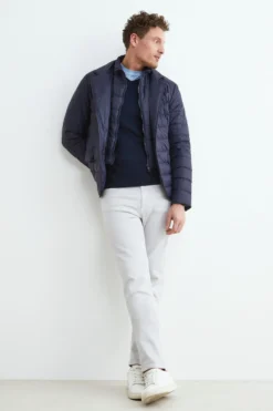 Pantalone 5 tasche in cotone - GHIACCIO