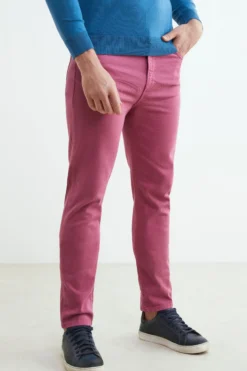 Pantalone 5 tasche in cotone - ROSA SCURO