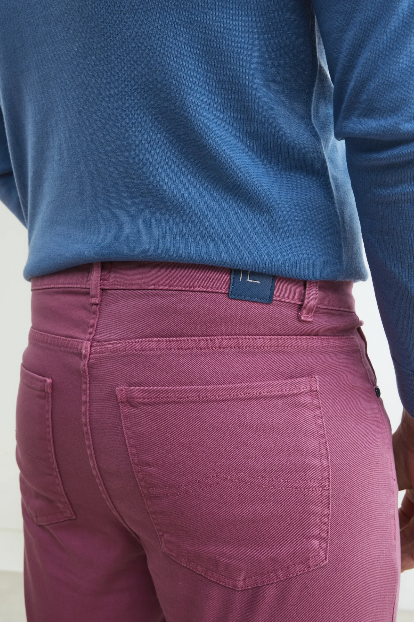 Pantalone 5 tasche in cotone - ROSA SCURO