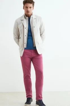Pantalone 5 tasche in cotone - ROSA SCURO